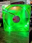 Coolmax 12 Volt 65 Cfm Fluorescent Green Lighted Wire Cooling Fan 5.5"X 1". Fixed Price $60.00.