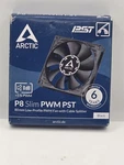 Arctic P8 Pwm Pst Slim 80MM Black Pc Fan 3000RPM 22CFM 12V 4-PIN Cable Splitter. Fixed Price $17.98.