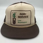 Vintage Agri Service Lind Washington Trucker Hat Cap Brown Snap Back Farming. Fixed Price $9.50.