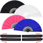 Blulu 4 Pcs 13 Inch Large Folding Hand Fans For Line Dancing Big Clapping Pop.... Fixed Price $18.31.