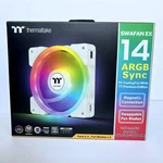 Thermaltake Swafan EX14 Argb Sync 140MM Pwm Magnetic Case White, 3 Fans. Fixed Price $90.00.