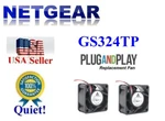Pack Of 2X Quiet Replacement Fans For Netgear S350 Series GS324TP Switch. Fixed Price $49.95.