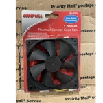 Compusa 120MM 12V 4-PIN Ball Bearing Case Fan Red Led 2150RPM 76.4CFM 299936. Fixed Price $16.57.