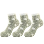 Super Soft Warm Microfiber Cozy Fuzzy Stripe/polka Dot Socks Olive Green. Fixed Price $12.88.