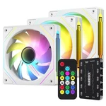 Darkrock F120 3IN1 120MM Infinite Mirror Case Fans W/ Ports Contoller - White. Fixed Price $26.99.