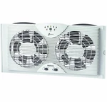 Holmes Dual Blade Twin Window Fan, 2 Speed Setting, White Digital Control. Fixed Price $45.00.