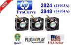 Quiet Hp Procurve 2824 2848 Kit, Lot 3X Low Noise Fans Best Home Networking!. Fixed Price $65.95.