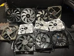 Box Of Pc Fans Noctua,corsair,scythe,fractal,vetroo 120MM And 1X 140MM. Fixed Price $75.00.