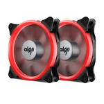 2PCS Aigo Red Halo Led 140MM Cpu Computer Case Cooling Ring Clear Silence Fan. Fixed Price $14.99.