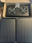 New 10W Solar Powered Dual Fan Kit Exhaust 2 Panels Coolerguys. Fixed Price $69.99.