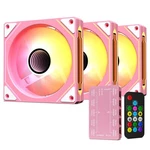 Vetroo Pink LF120 3-PACK 120MM Infinite Mirror Argb & Pwm Pc Fan W/ Controller. Fixed Price $30.99.