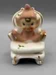 Vintage Mcm Japan Ceramic Pink Pixie Elf Holly Chair Gold Trim Figurine 1950S. Fixed Price $89.00.
