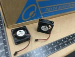 (qty = 3) AUB0612LD Delta - Cooling Fan, 12VDC 0.09A 14.13CFM, 60MMX60MMX25MM. Fixed Price $23.33.