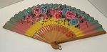 Vintage 1950'S Nippon Japanese Asian Floral Paper Hand Fan Made. Fixed Price $19.00.