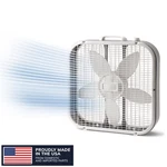 20" 3-SPEED Classic Box Fan With Weather-resistant Motor, White. Fixed Price $20.00.
