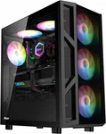 Ruix CV103 Atx Mid-tower Pc Case, Pre-installed 4 120MM Rgb Fans, Black. Fixed Price $85.35.