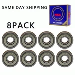 8PACK Nsk 608ZZ Precision Bearings 8X22X7MM,ROTATING Quiet High Speed. Fixed Price $16.00.