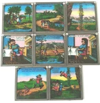 Magic Lantern Slides Jack And The Beanstalk (8) Original Glass Comic. Fixed Price $87.32.