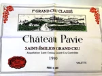 1990 Ch Teau Pavie Saint-emilion Grand Cru Wine Label Canvas Product Of France. Fixed Price $11.17.