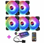 Coolmoon 5PK Rgb Computer Case Pc 120MM Cooling Fans, With Remote. Usa Seller!. Fixed Price $42.99.