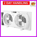 9-INCH 3-SPEED Reversible Twin Window Fan Dual Blade Exhaust Wit.... Fixed Price $60.79.