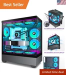 Elegant Black Mid-tower Pc Case With 6 Argb Fans And Tempered Glass Side Panel. Fixed Price $104.99.