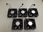 (5) Foxconn PVA080G12H-P01 89R8J-A00 12V .6A Fans. Fixed Price $25.45.