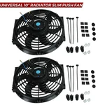 2PCS 10" Universal Radiator Electric Cooling Slim Pull Fan 12V 80W Mount Kit Bk. Fixed Price $34.99.