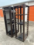 Set Of 2 Liebert Server Rack Cabinets 78 W/ Sliding Shelves No Doors. Fixed Price $499.00.
