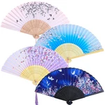 Aneco 4-PIECE Folding Fans, Silk Fabric, Handheld, Retro Design, Blue, Purple.... Fixed Price $15.44.