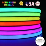 Usa 24V Waterproof Rgbic Addressable Strip WS2811 Neon Lights Tape 720LEDS/M. Fixed Price $40.50.