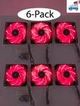 6-PACK: New Enermax Twister 80MM 25MM Red Led 3-PIN 12V Case Cooling Fan. Fixed Price $28.99.