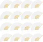 Durony 16 Pieces White Paper Fans Bamboo Folding Handheld Folded. Fixed Price $24.84.