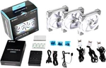 Lian Uni Fan Rgb White 3X 12CM Pack With Controller UF-SL120-3W. Fixed Price $79.99.