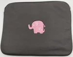 Thirty-one Laptop Sleeve Gray Jewell Embroidered Pink Mama Elephant And Calf. Fixed Price $22.99.