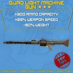 Fallout 76 Pc Quad 25% Weapon Speed Light Machine Gun -90% Weight +4-STARS Mod. Fixed Price $15.00.