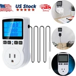 Digital Thermostat Outlet Plug Temperature Controller Heating Cooling With Probe. Fixed Price $14.99.