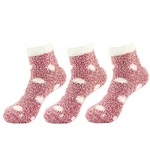 Super Soft Warm Microfiber Cozy Fuzzy Stripe/polka Dot Socks Magenta. Fixed Price $12.88.