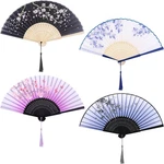 Aneco 4 Pieces Folding Fans, Silk Fabric, Hand Holding Retro Style, Col.... Fixed Price $13.63.