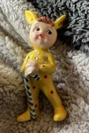 Christmas Candy Cane Pixie Elf Japan Vintage 5 Red Polkadot Rare Yellow. Fixed Price $79.00.