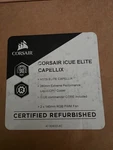 Corsair Icue H115I Elite Capellix Xt 2X120MM Liquid Cpu Cooler. Fixed Price $130.00.