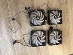 Thermaltake Vetroo 120MM Hydraulic Case Fan Set Black White 48CFM 1200RPM 4-PACK. Fixed Price $18.00.