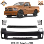 Front Bumper Cover Fascia & Fog Light Assembly Kit For 2013-2018 Dodge Ram 1500. Fixed Price $380.00.