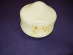White Glass Fan Globe. - Cute Floral Pattern. 5" Tall Vintage!!. Fixed Price $20.00.