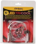 Antec Tricool Red Led 3-SPEED Computer Case Cooling Fan 80MM. Fixed Price $14.99.