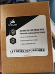 New Corsair QL120 White Rgb 3-PACK Fans W/ Node Core 120MM Icue Refurbished. Fixed Price $104.95.