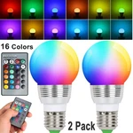 1/2 Pack E27 Rgb Led Light Bulb Multicolor Changing Magic Lamp W/ Remote Control. Fixed Price $7.99.