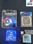 New Evercool Crystal 80MM X 35MM Blue Led 3/4PIN Cooling Fan +anti-vibration Pad. Fixed Price $15.99.