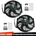 2X 10" Universal Electric Radiator Cooling Slim Fan Pull 12V 80W Mount Kit. Fixed Price $34.99.