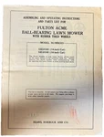 Sears, Roebuck Co. Fulton Acme Ball-bearing Lawn Mower Operating Instructions. Fixed Price $12.95.